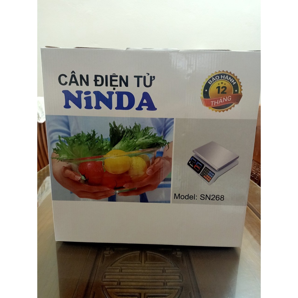 Cân Điện Tử Tính Tiền 30kg NINDA SN268, Đèn Led Đỏ, 2 Mặt Đồng Hồ, Bảo Hành 2 Năm