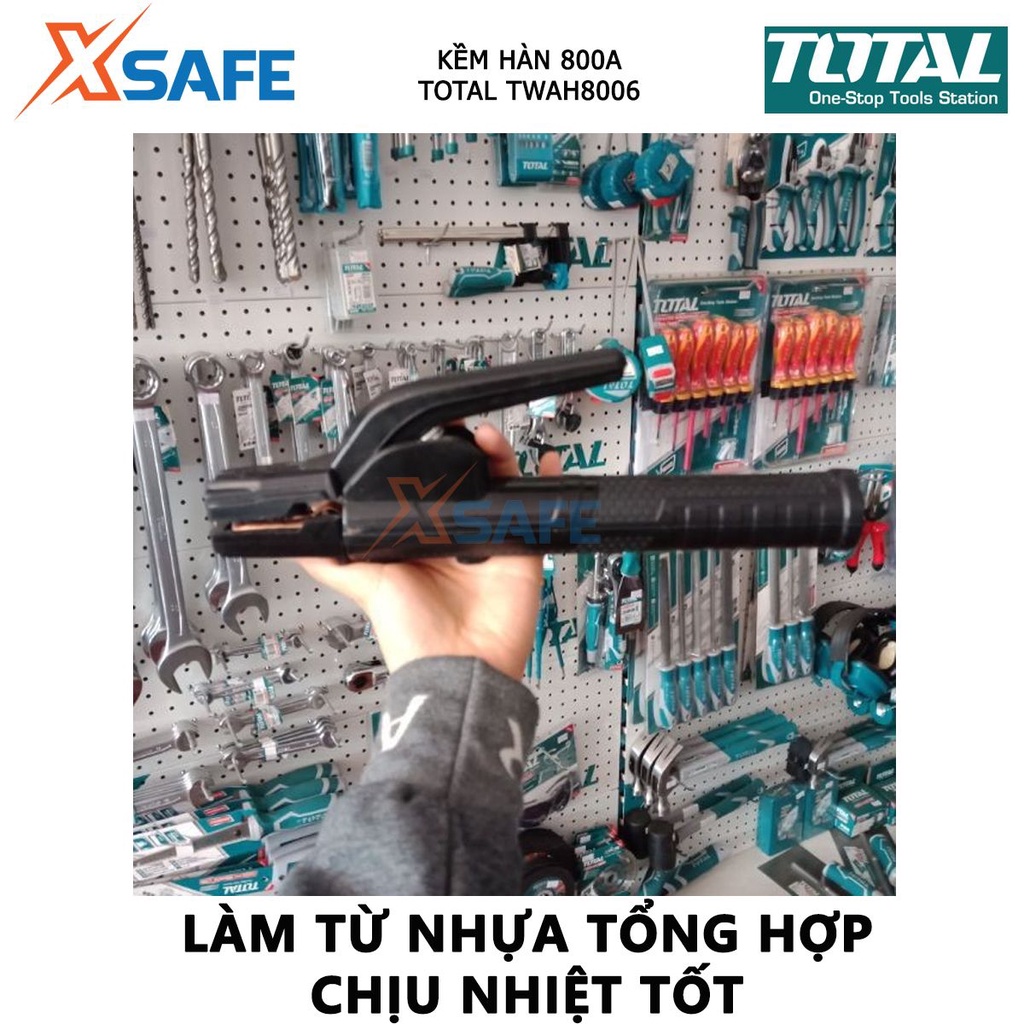 Kìm hàn TOTAL TWAH8006 Kềm hàn dòng điện định mức 800A, điện thế 220-240V, dùng cho máy hàn Total dưới 630A 30/T kẹp mũi