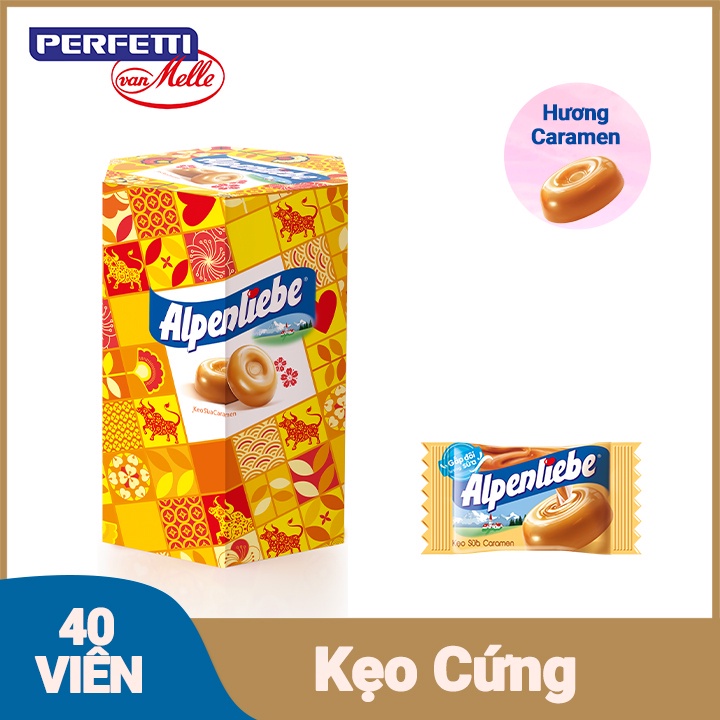 Hộp Quà Tết Alpenliebe Kẹo Sữa Caramen (40 Viên)