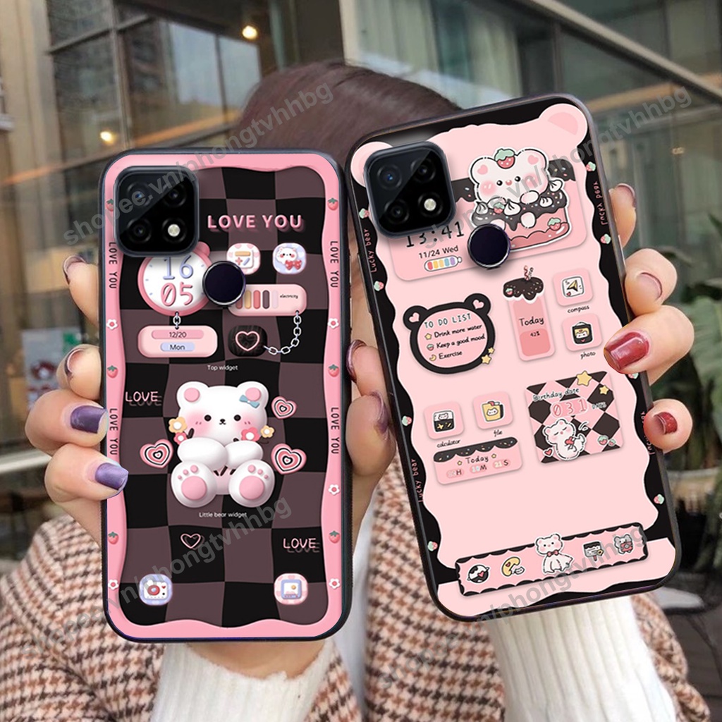 Ốp lưng Realme C20 / Realme C21Y / Realme C25 / Realme C25S gấu,thỏ trắng , đồng hồ dễ thương cute cực đẹp