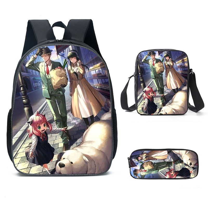 New 3pcs set Spy X Family School Bag Yor Forger Anya Pencil Case Students Kids Backpack gift