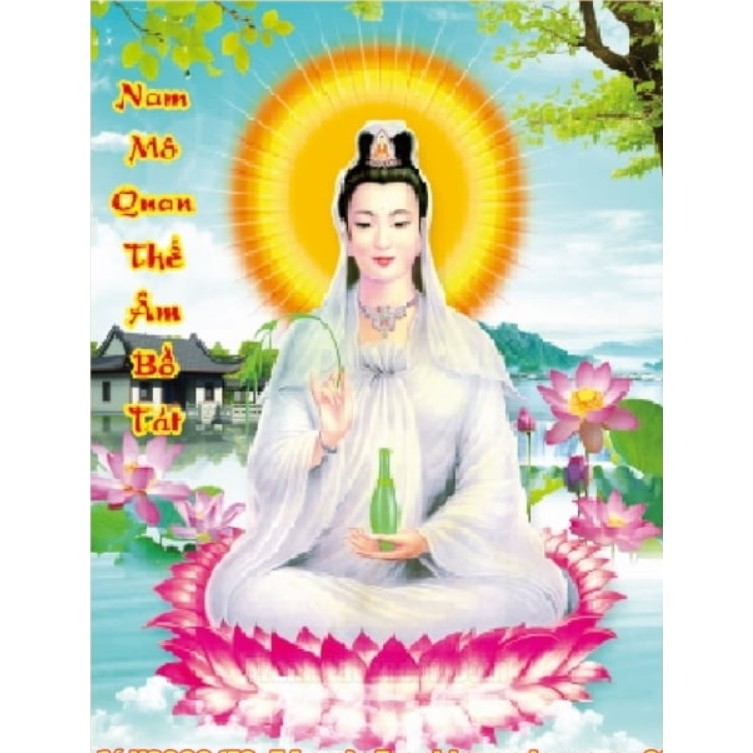 TRANH ĐÍNH ĐÁ PHẬT MẸ QUAN ÂM VS090 (70X54)