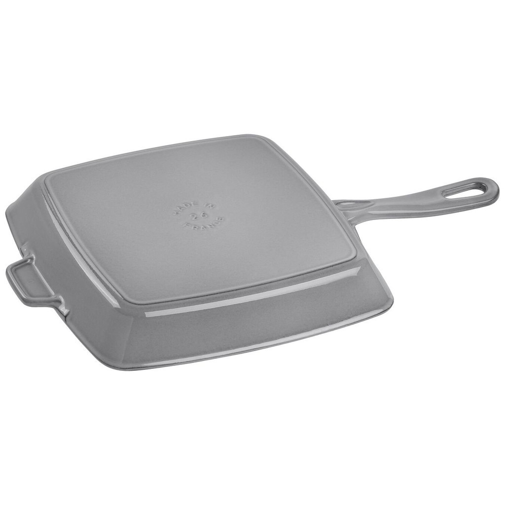 Chảo gang nướng Staub Grill Pan G-GY 26cm màu ghi xám - Made in France