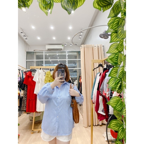 Áo so mi kiểu bigsize cột dây sau A55 size 60-95kg