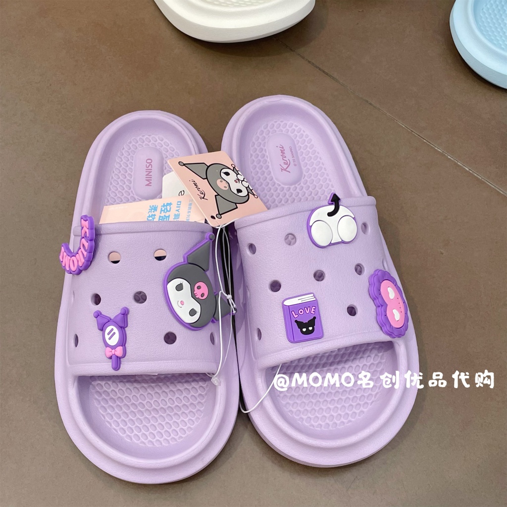Miniso Dép miniso sanrio Cinnamoroll Đục Lỗ Thoáng Khí Chống Trượt Hình melody kuromi