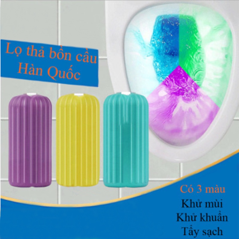 Không mùi hương - Lọ thả bồn cầu hàn quốc, lọ tẩy diệt khuẩn khử mùi toilet phiên bản mới với 3 màu sắc tự nhiên