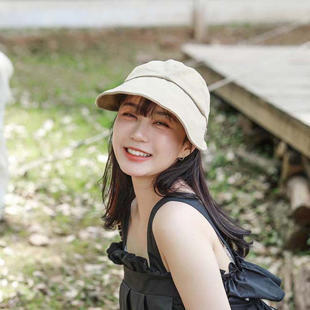 BLISS Personality Sun Hat Foldable Bow Cap Bucket Hat Women Trendy Summer Cotton Ultraviolet-Proof Japanes Bandage/Multicolor