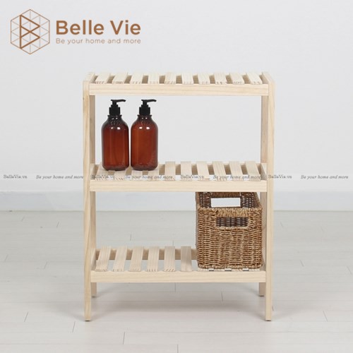 Kệ Để Giày 3 Tầng x 50cm  BELLEVIE Kệ Gỗ Decor Phong Cách Hàn Quốc Hiện Đại KT 50Cm x 26Cm x 63Cm