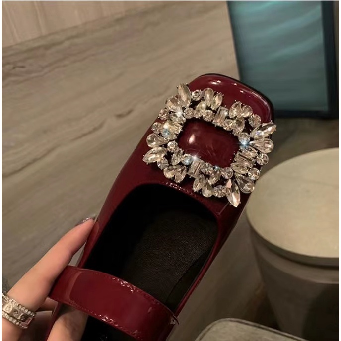 Giày Búp Bê Mũi Vuông Thiết Kế Xinh Xắn Cho Bé Gái