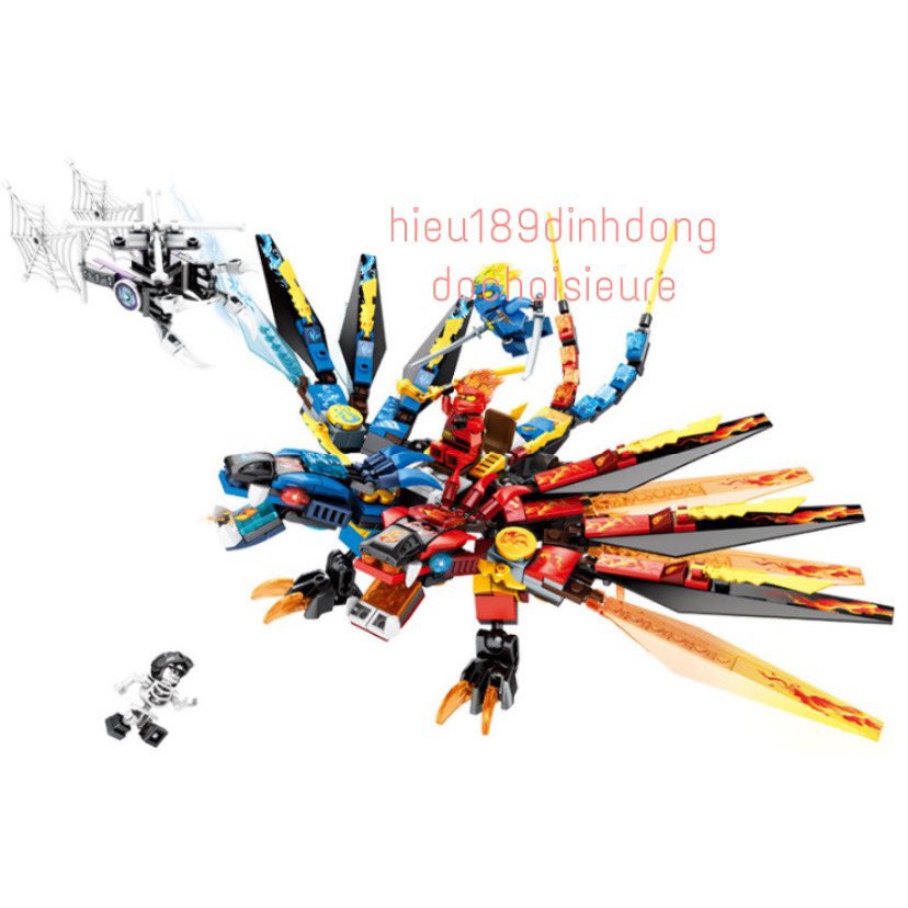 Lắp ráp xếp hình Rồng băng lửa của kai và Jay mg121