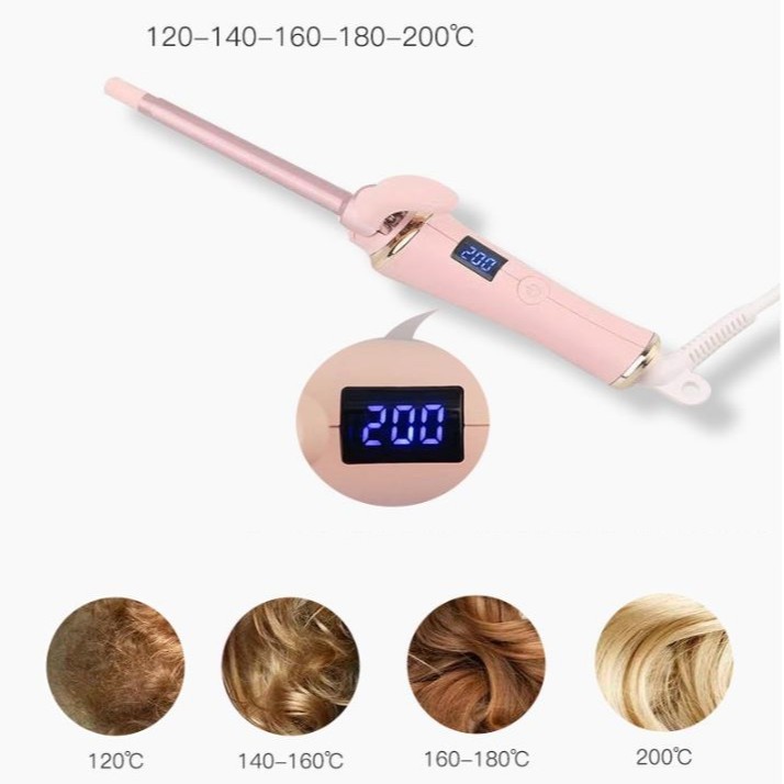 Máy uốn tóc chỉnh nhiệt LCD cao cấp lọn siêu nhỏ (Hồng)  TM095