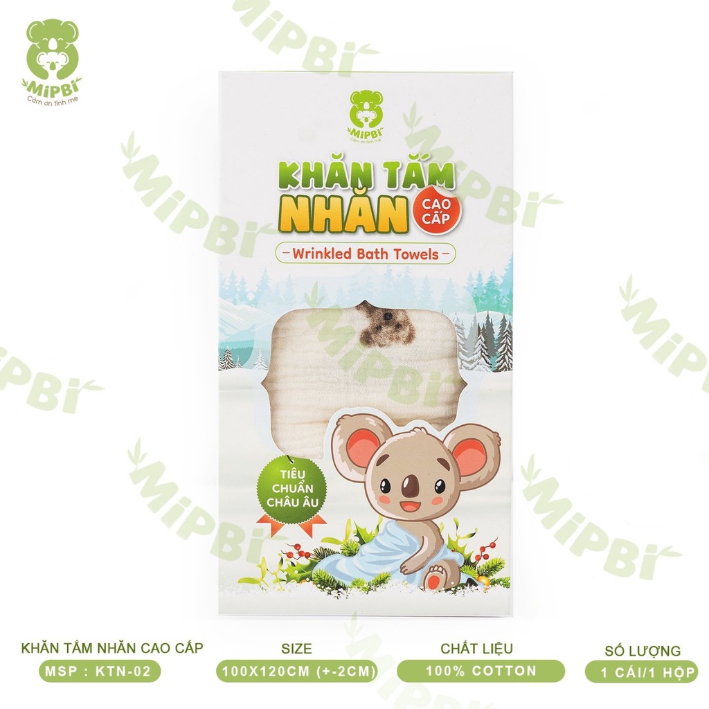 Set 6 Khăn Sữa Nhăn 2 Lớp Mipbi Cao Cấp  KSN-02