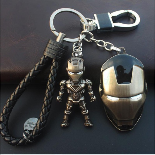 Móc Khóa IRONMAN Avengers Màu Bạc Cao Cấp- Móc Khóa Hình Siêu Anh Hùng Thép Titan Không Gỉ -IRONMAN Avenger