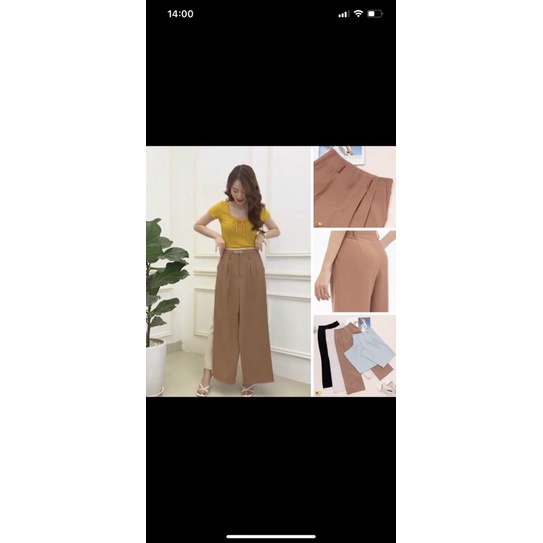 Quần ống rộng nữ cạp liền [Hot Trend] quần ống suông, quần ống xuông nữ cạp liền chất liệu cao cấp