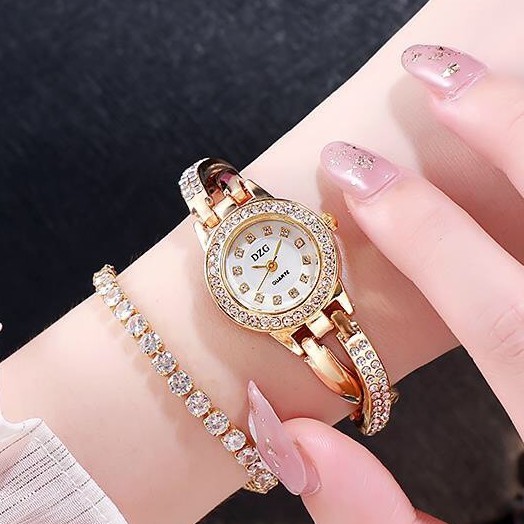 Đồng Hồ Nữ Cao Cấp DZG Quartz Platinum Viền Đính Đá Tinh Xảo Mạ Ánh Kim | BigBuy360 - bigbuy360.vn