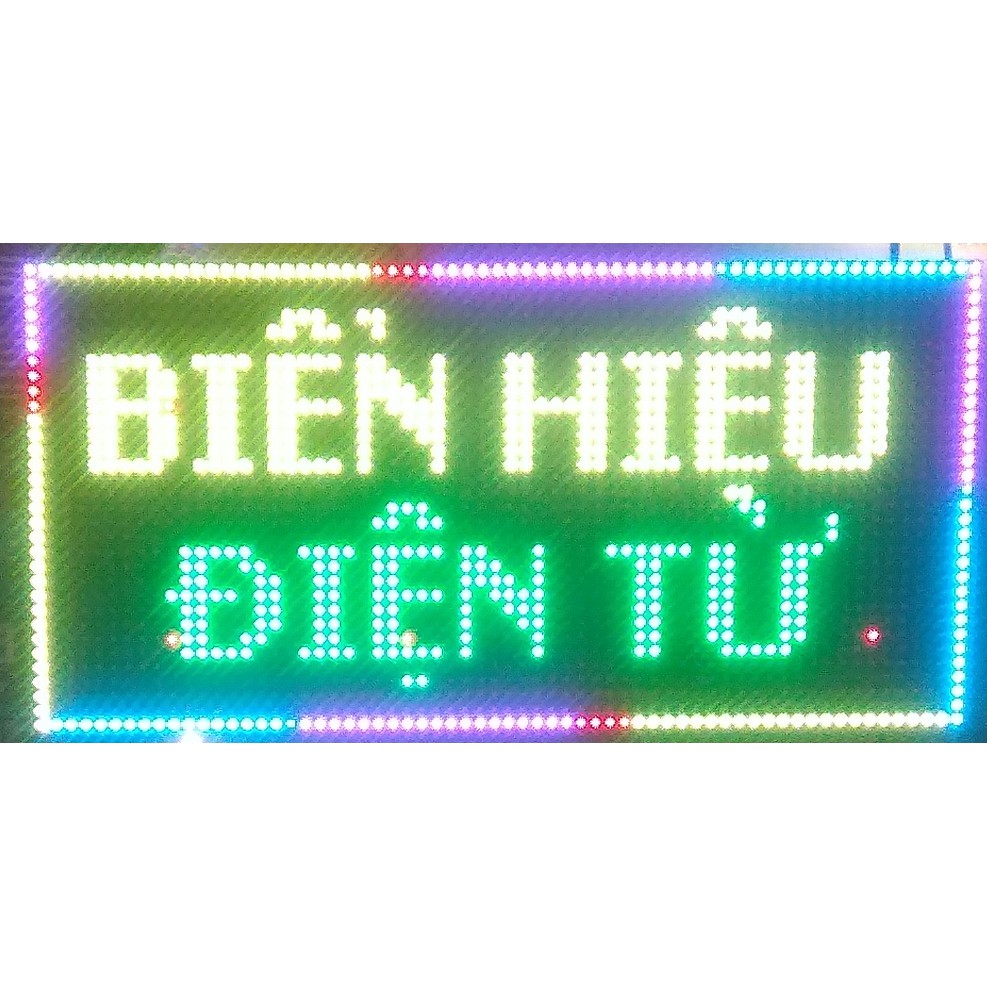 Bảng hiệu led ma trận nhiều màu kích thước 64cmx32cm, đã lắp, chỉ cắm điện là sử dụng