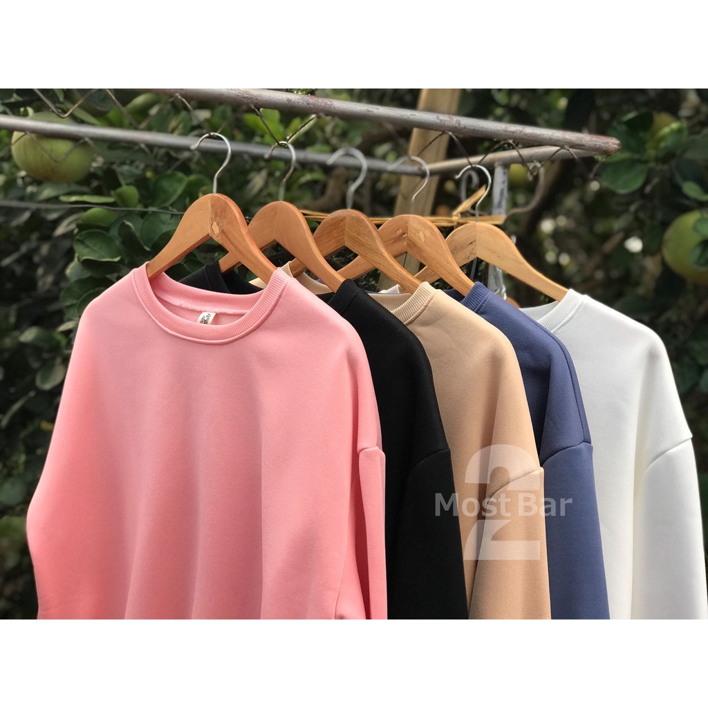 Áo nỉ bông bigsize unisex từ M đến 3XL, áo sweater nỉ bông nam nữ size lớn