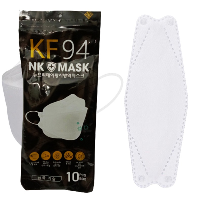 Khẩu trang Mask KF94 NK thời trang  phong cách Hàn Quốc - Health Kingdom, 10 chiếc/bịch