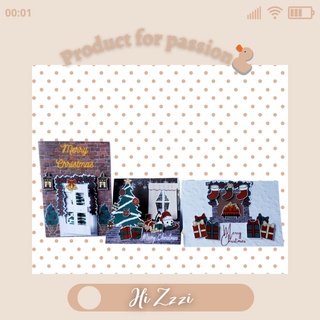 Thiệp Giáng Sinh Sticker thiết kế hình dáng siêu cute| Made by Hi Zzzi