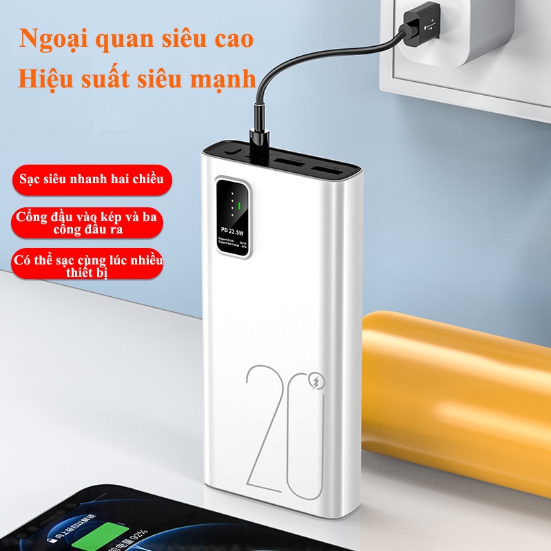 Sạc Dự Phòng 20000mah Xạc Dự Phòng 20000mAh Iphone Sạc Nhanh Pin Pin Dự Phòng 20000mah Fast Charge Power Bank Chính Hãng