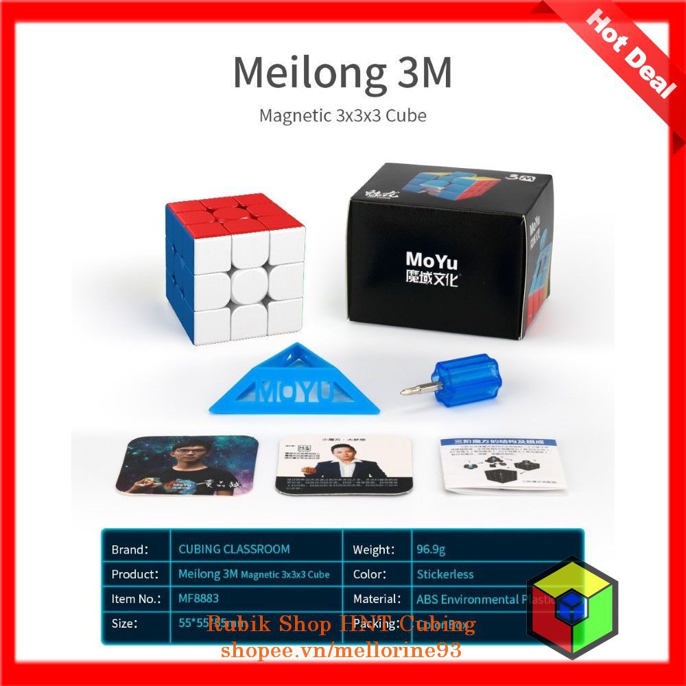 Đồ Chơi Rubik 3x3 MoYu Meilong 3M  Meilong 3 M - Khối Lập Phương Rubic 3 Tầng