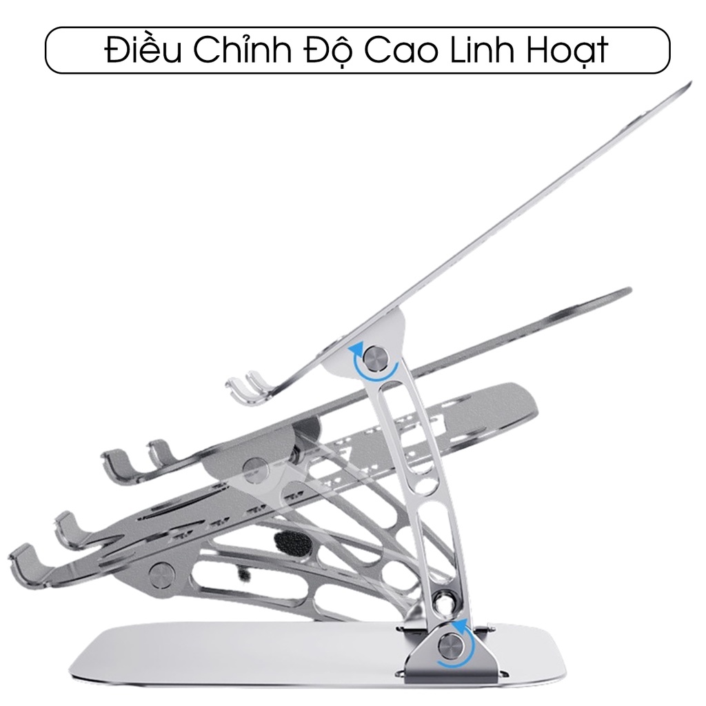 Kệ Giá Đỡ Laptop, Macbook, iPad T602 - Nhôm Cao Cấp - Dễ Dàng Điều Chỉnh Độ Cao