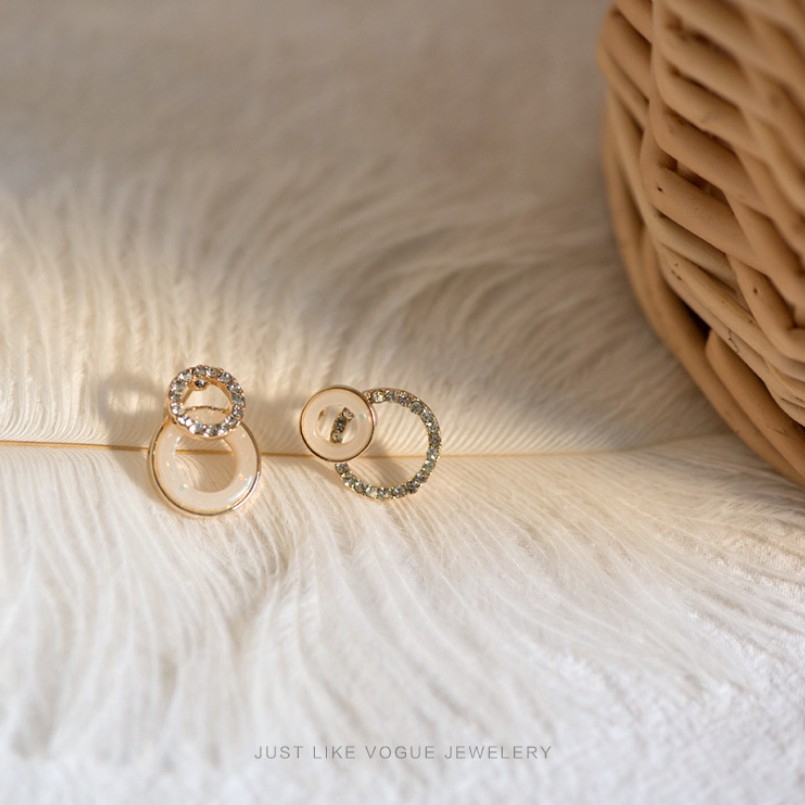 Khuyên Tai Bất Đối Xứng Đính Đá Zircon Sang Trọng / Bông Tai
