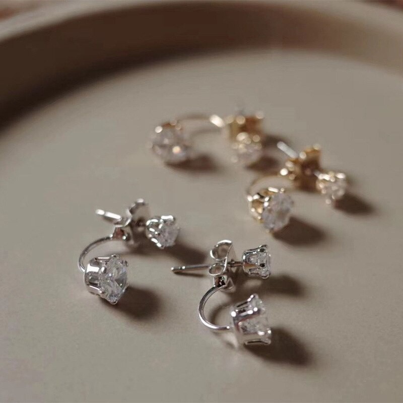 Khuyên tai ETRENDY đính đá zircon trước và sau thời trang Hàn Quốc năm 2021 cho nữ
