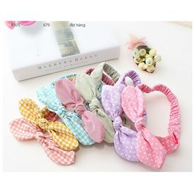 Băng đô vải bé gái thỏ 7 màu