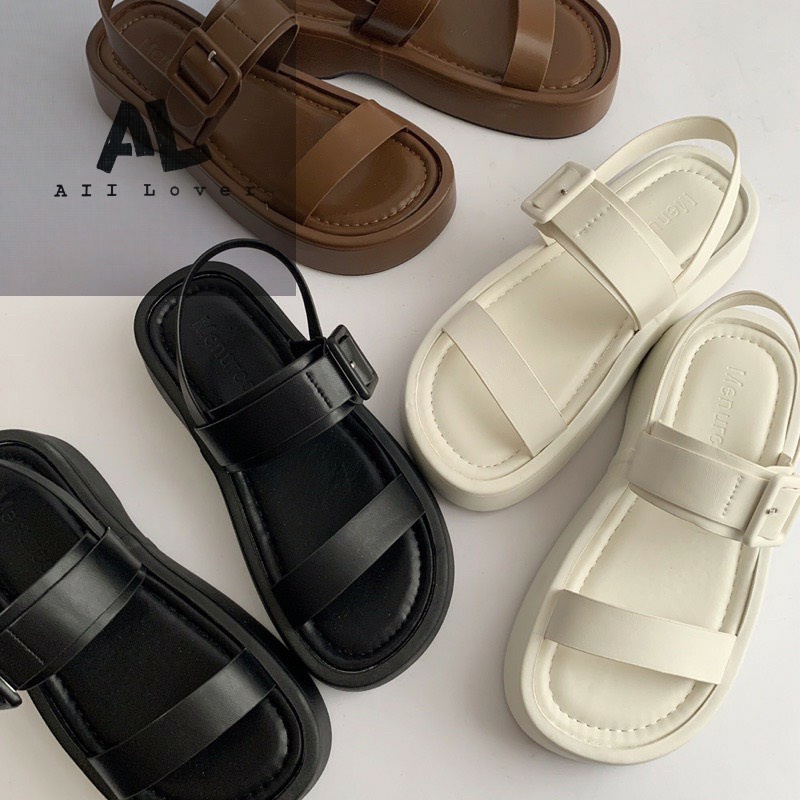 SANDAL NỮ ALI LOVER - GIÀY THỜI TRANG PHONG CÁCH XUỒNG QUAI TRƠN KHÓA VUÔNG ĐẾ BẰNG - AS220902