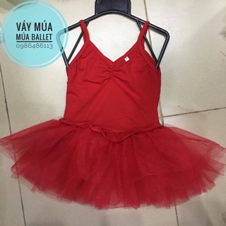 Váy múa đỏ 2 dây bèo eo (có sỉ từ 5c)