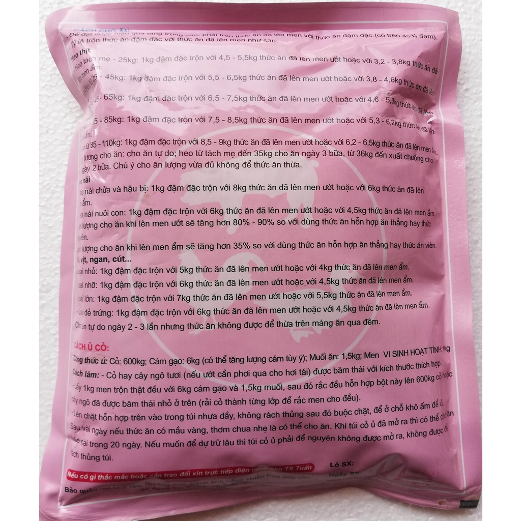 2 gói Men ủ vi sinh hoạt tính 500g tổng = 1kg