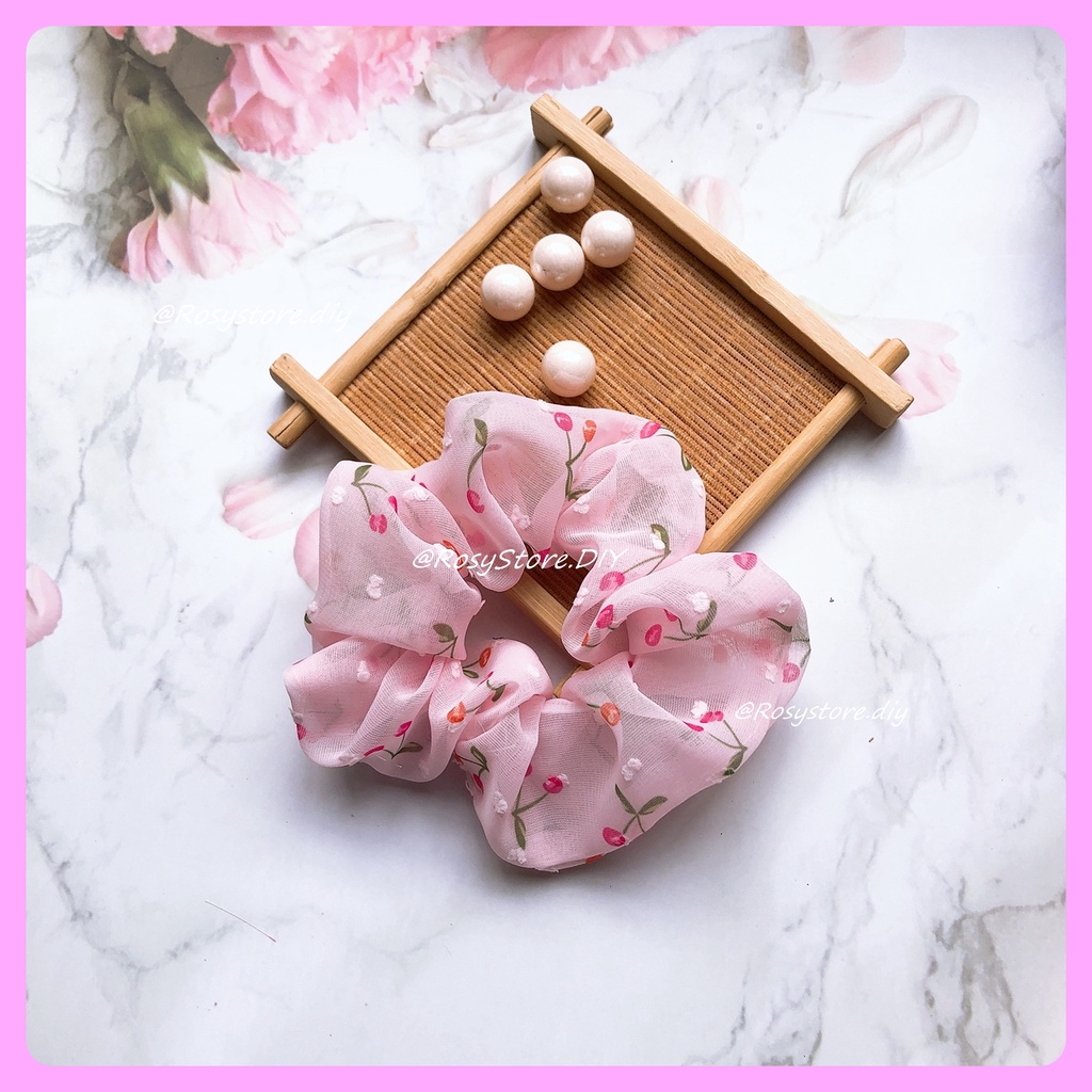 [Ảnh thật]CỘT TÓC VẢI SCRUNCHIES VOAN LỤA QUẢ CHERRY BI TIỂU THƯ - PHONG CÁCH ULZZANG PHỤ KIỆN THỜI TRANG NỮ GIÁ RẺ ĐẸP