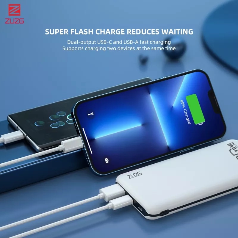 Sạc dự phòng J36S ZUZG 10000mAh PD 30W USB C cho điện thoại lP Huawei Samsung Oppo Vivo