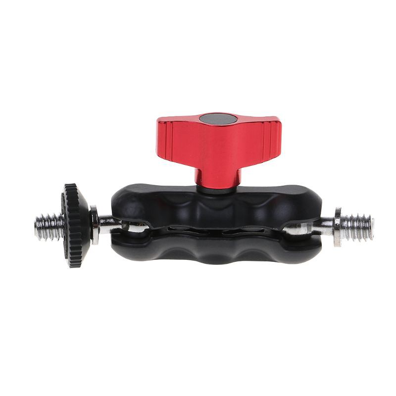 Utake Double Ball Head Shoe Mount Adapter Magic Arm 1/4&quot; Screw Portable GPS Phone LCD Monitor DV Video Light DSLR Camera