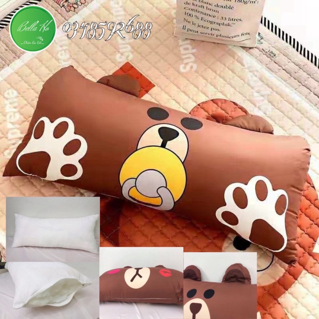 Gối Tựa Giương Họa Tiết Hình Thú Siêu Đáng yêu Size 50x110cm