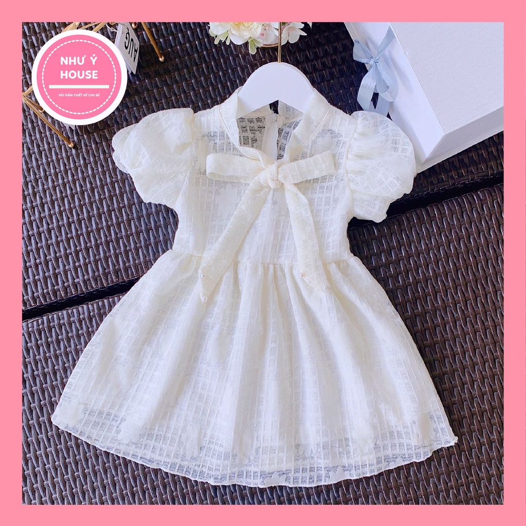 Váy Bé Gái size đại 7-38kg💕𝑭𝑹𝑬𝑬𝑺𝑯𝑰𝑷 💕 NHƯ Ý HOUSE'S- Đầm Công Chúa, váy trẻ em, hàng thiết kế - váy ren chun màu kem