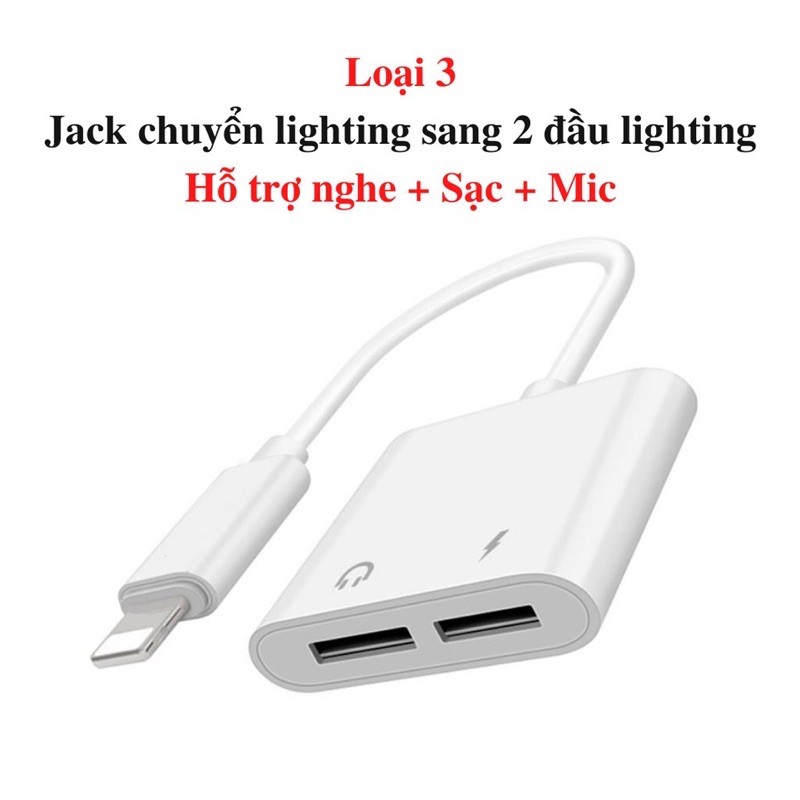 Jack chuyển đổi tai nghe chân tròn 3.5 , chân dẹt cổng lightning của iPhone CASE1999