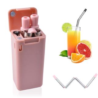 Gấp Gọn Ống Hút Có Thể Tái Sử Dụng Thân Thiện Với Môi Trường Inox Ống Hút