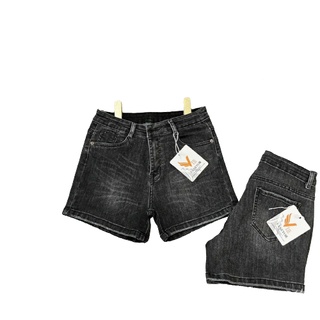 Quần Short Jean Nữ Mẫu Trơn Hàng Co Giãn Màu Xám Size Đại