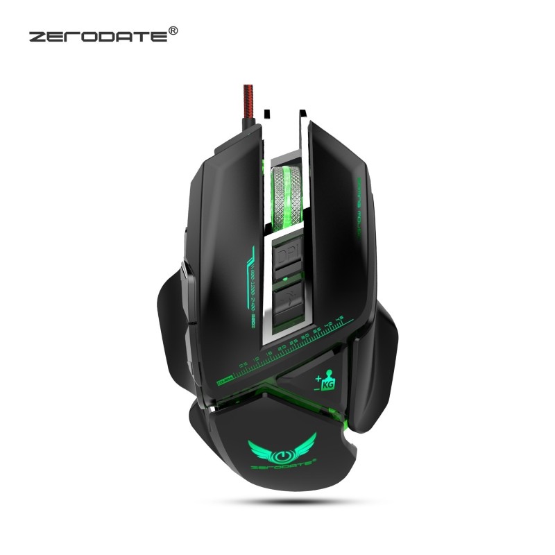 Chuột cơ gaming led RGB 3200DPI - X400GY Black mechanical Gaming mouse 11 Key