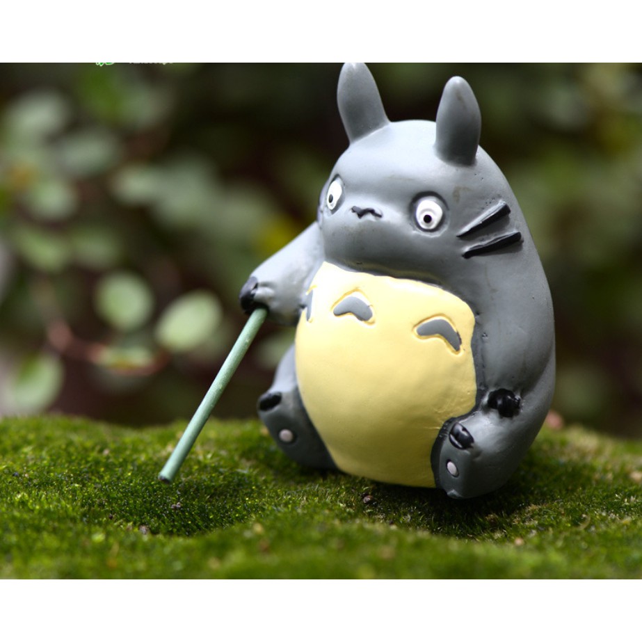 Mô hình Totoro ngồi câu cá trang trí tiểu cảnh, bonsai