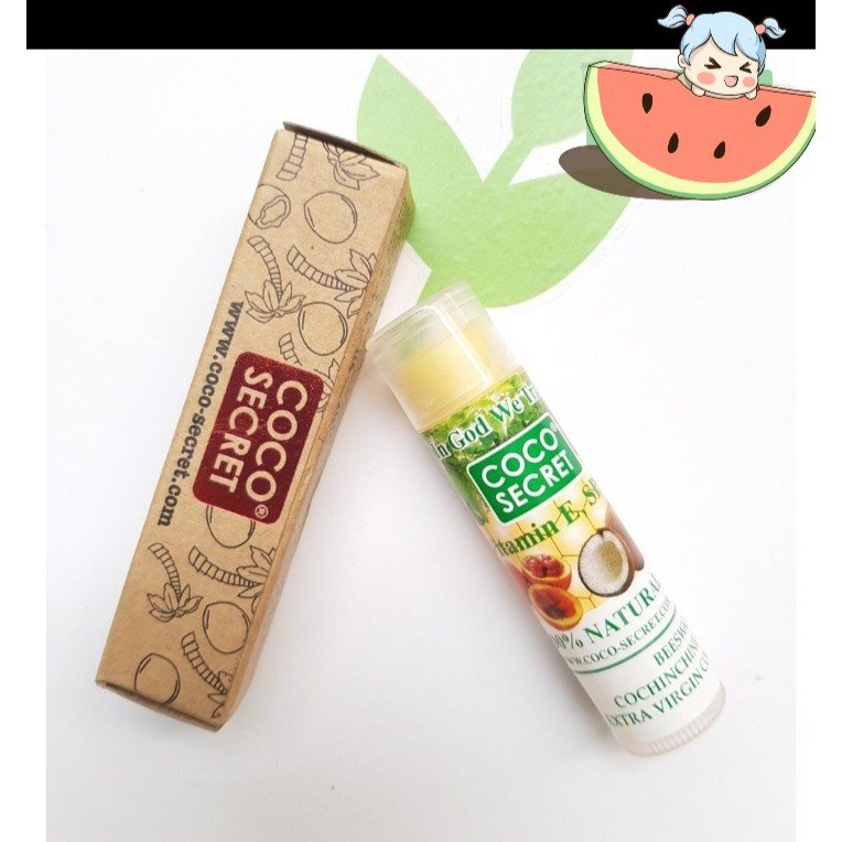 [hàng công ty] Son Dưỡng Môi💥𝐅𝐑𝐄𝐄 𝐒𝐇𝐈𝐏💥Son Tinh Dầu Dừa Sáp Ong Vitamin E Coco Secret 5g (có 4 vị)