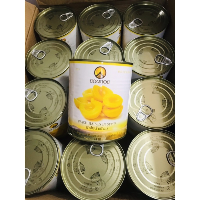 Đào ngâm Boddob Thái Lan hộp 820g