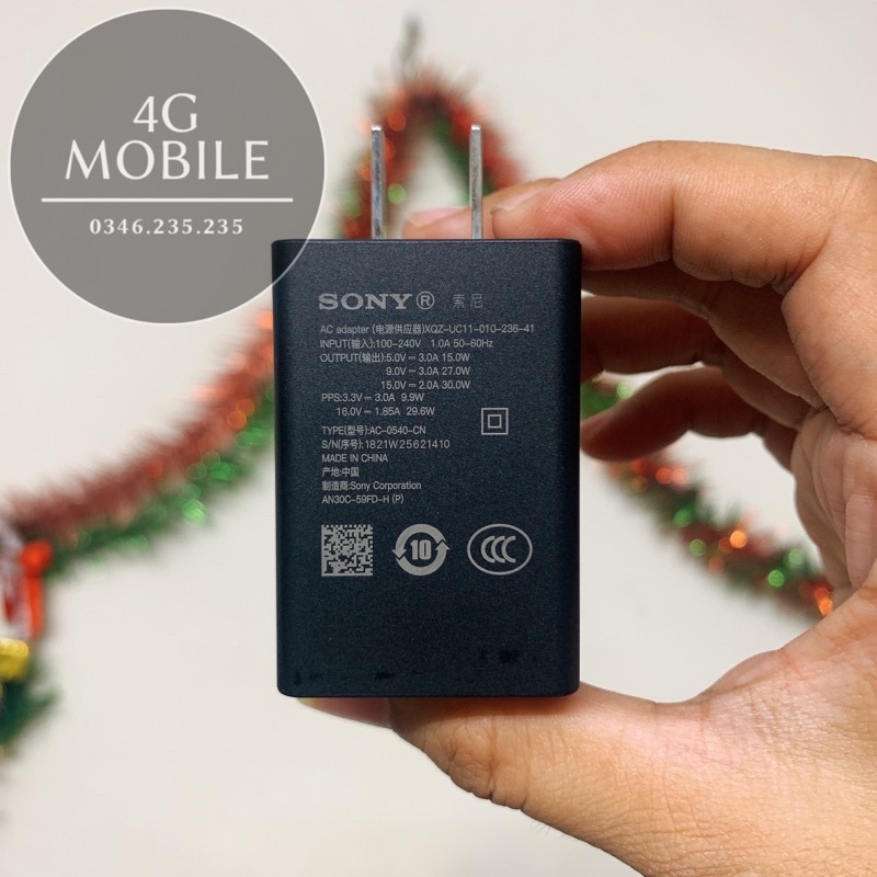 Bộ sạc nhanh Sony 30W XQZ-UC11, Cáp Sony UCB24 2 đầu C, Sạc Sony Xperia 1, 5, 10