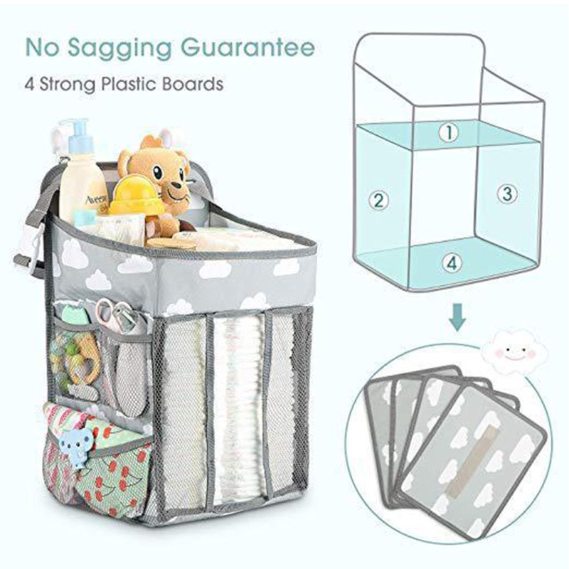 Túi Đựng Đồ Dùng / Tã Lót Treo Nôi Em Bé Tiện Dụng