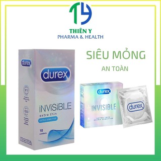 Bao Cao Su Durex Invisible, Bao Cao Su Mỏng, Cảm Giác Chân Thật, An Toàn - Thiên Y Pharmacy