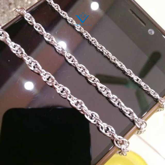Dây chuyền bạc Dây kiểu xoắn xích chéo bạc ta s99 Van jewelry