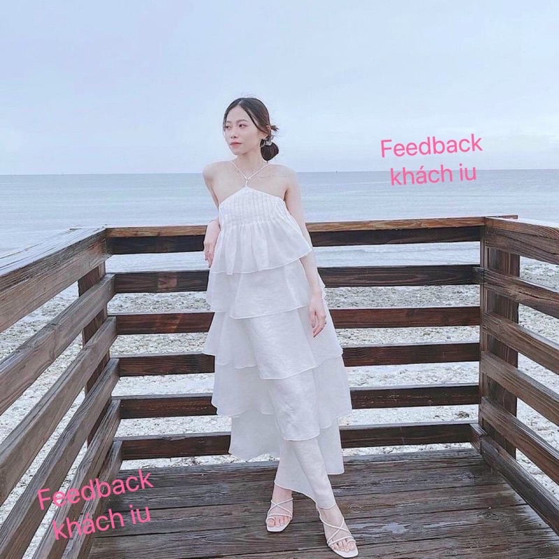 {Ảnh sàn thật 100%}💓💓 MAXI CỔ YẾM BÈO TẦNG SIÊU HOT