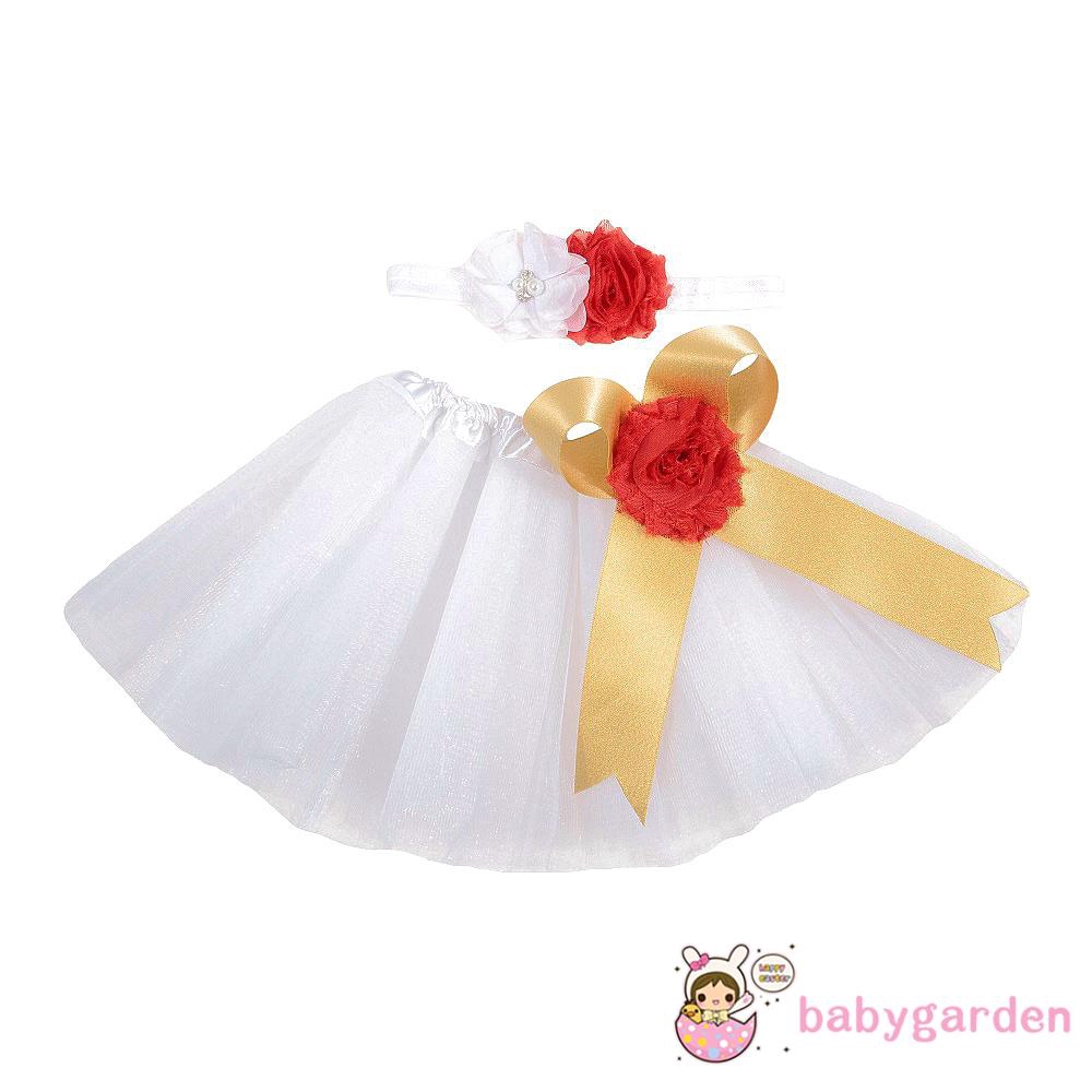 Set Đầm Xoè Tutu+Băng Đô Cài Tóc Cho Bé Gái